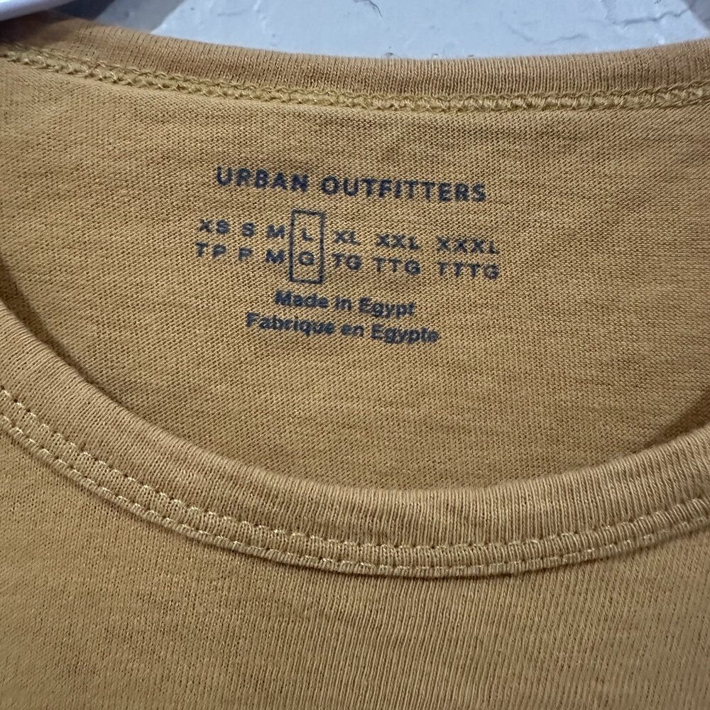 Urban Outfitters Women's Yellow and Gold T-shirt